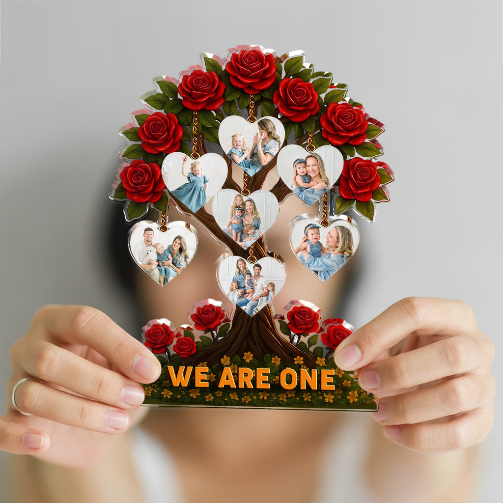 Family Tree Photo - Custom Photo Family Gift - Custom Shape Acrylic Block Plaque