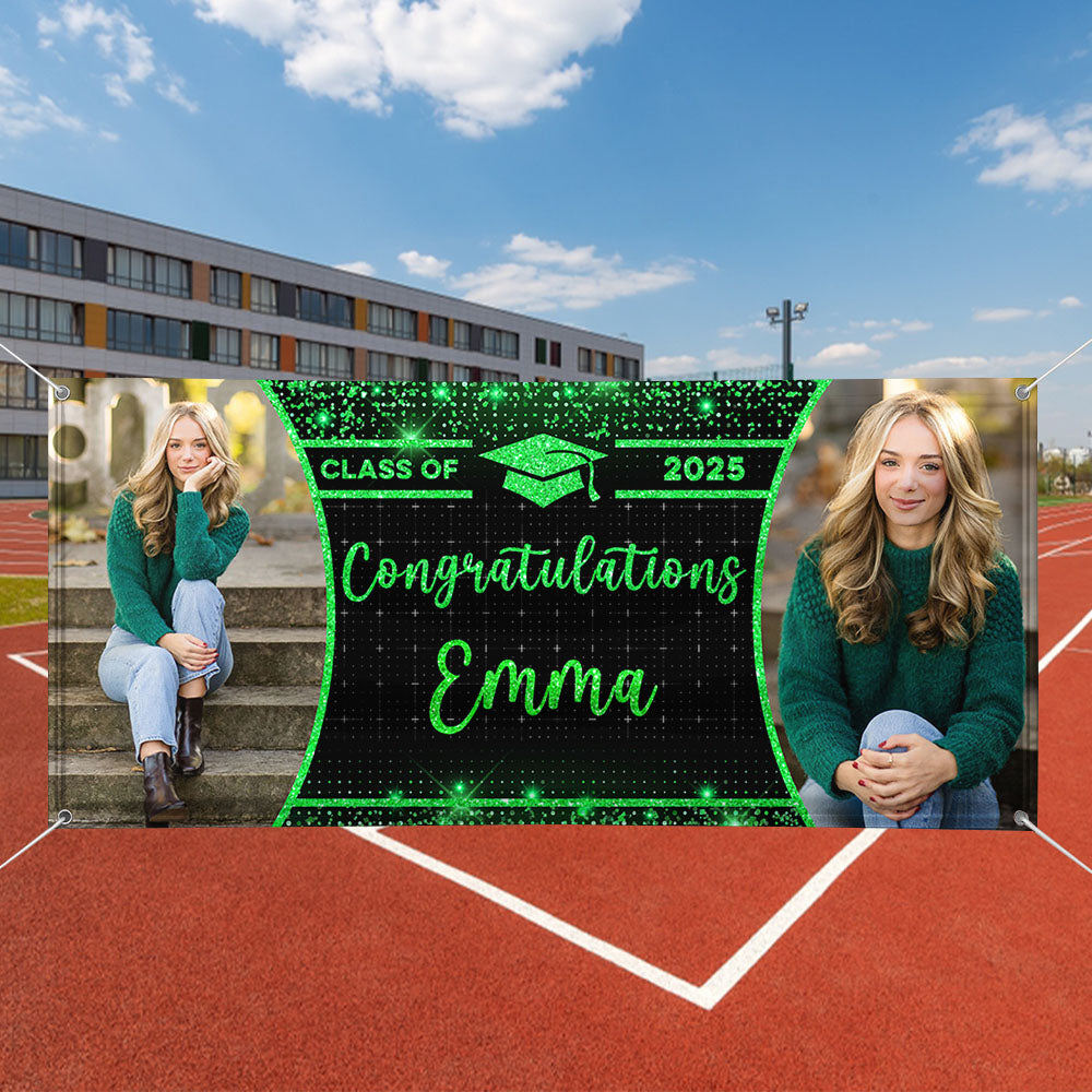 Congratulations Class Of 2025 Personalized Banner Custom Graduation Decor Gift