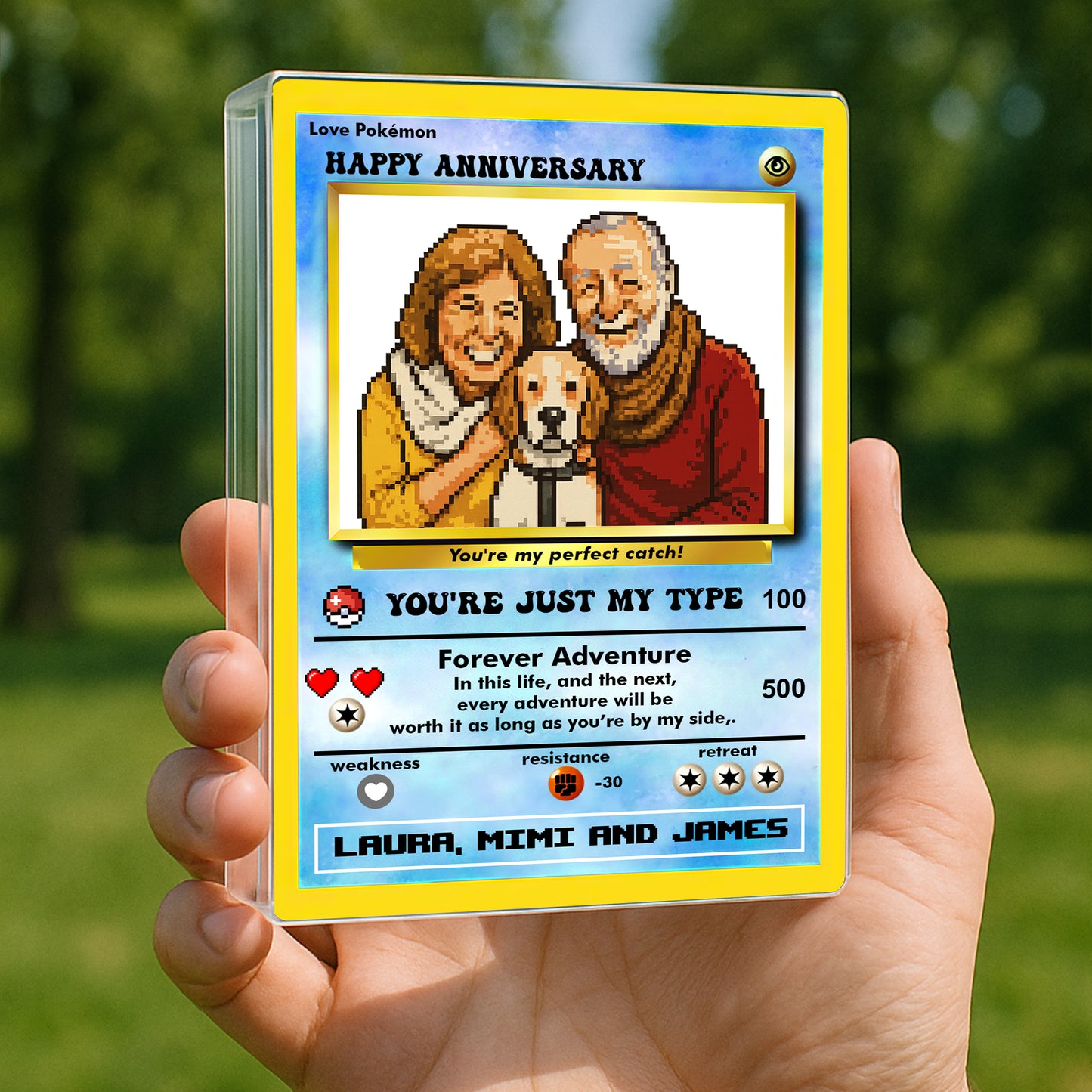 Pokemon Anniversary Card - Custom Shape Acrylic Block Plaque