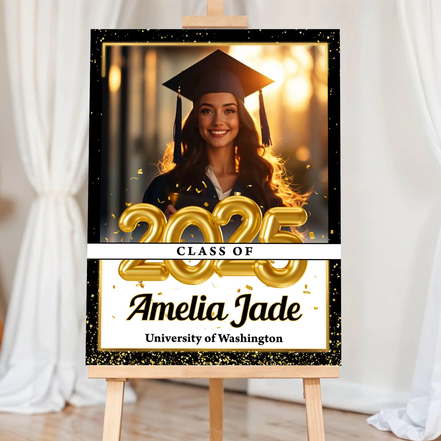 Personalized Grad Law Sign β Custom Name, School & Photo for Class of 2025