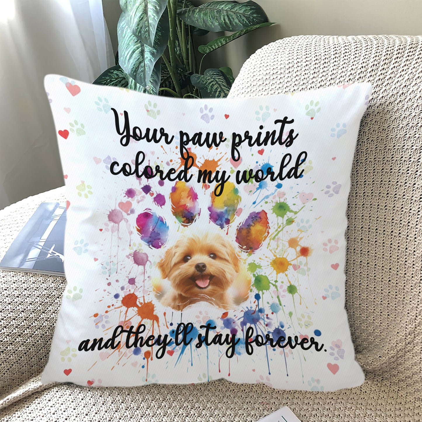 Custom Photo - Personalized Pet Memorial Pillow - Sympathy Gift