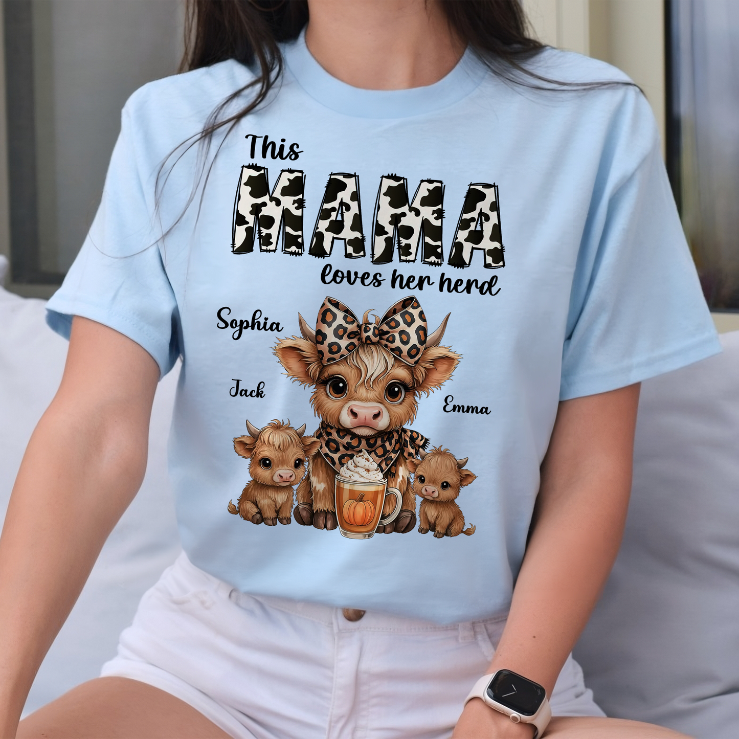Grammy Love Her Herd Kids - Custom Name Shirt - Personalized Shirt Custom T-shirt