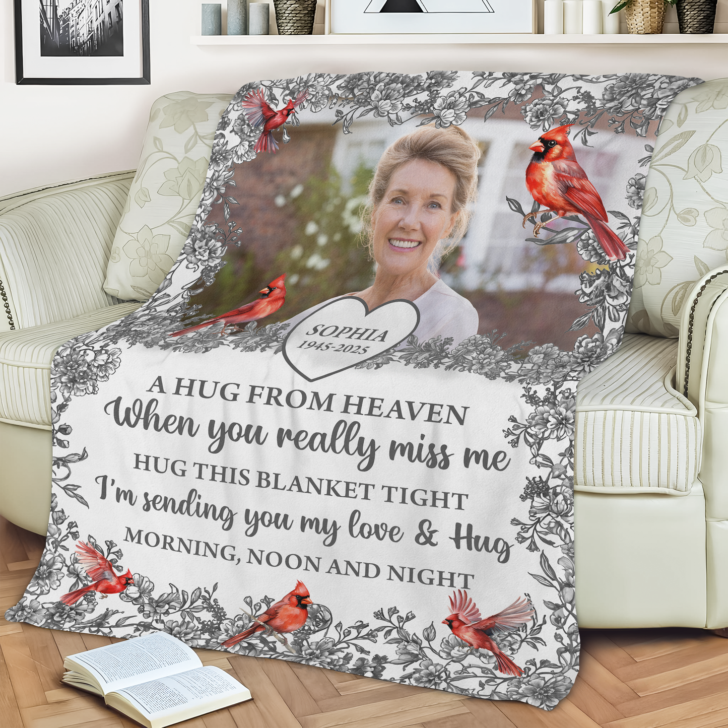 Custom Name and Photo Memorial Blanket - Sympathy Gift - Personalized Custom Memorial Blanket