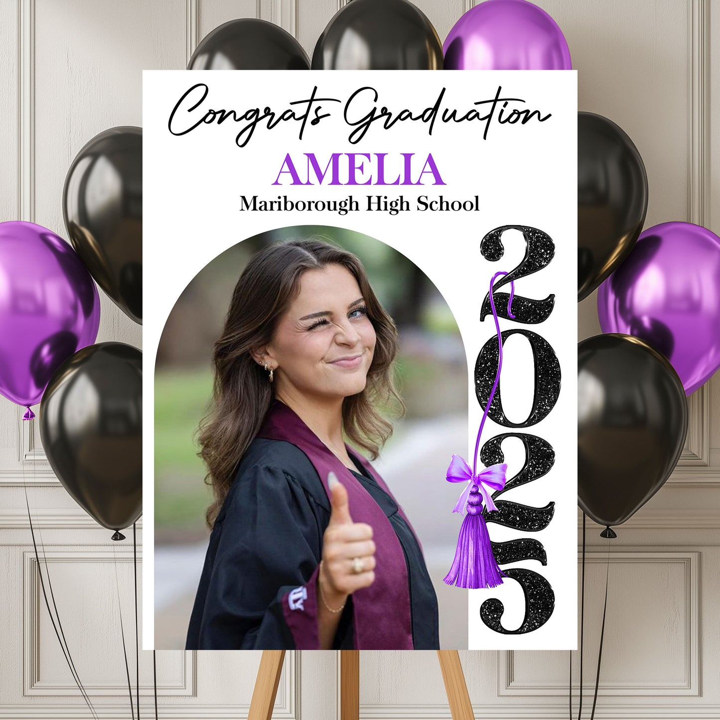 Congrats Graduation 2025 Welcome Sign Personalized Photo Welcome Sign, Graduation Decor
