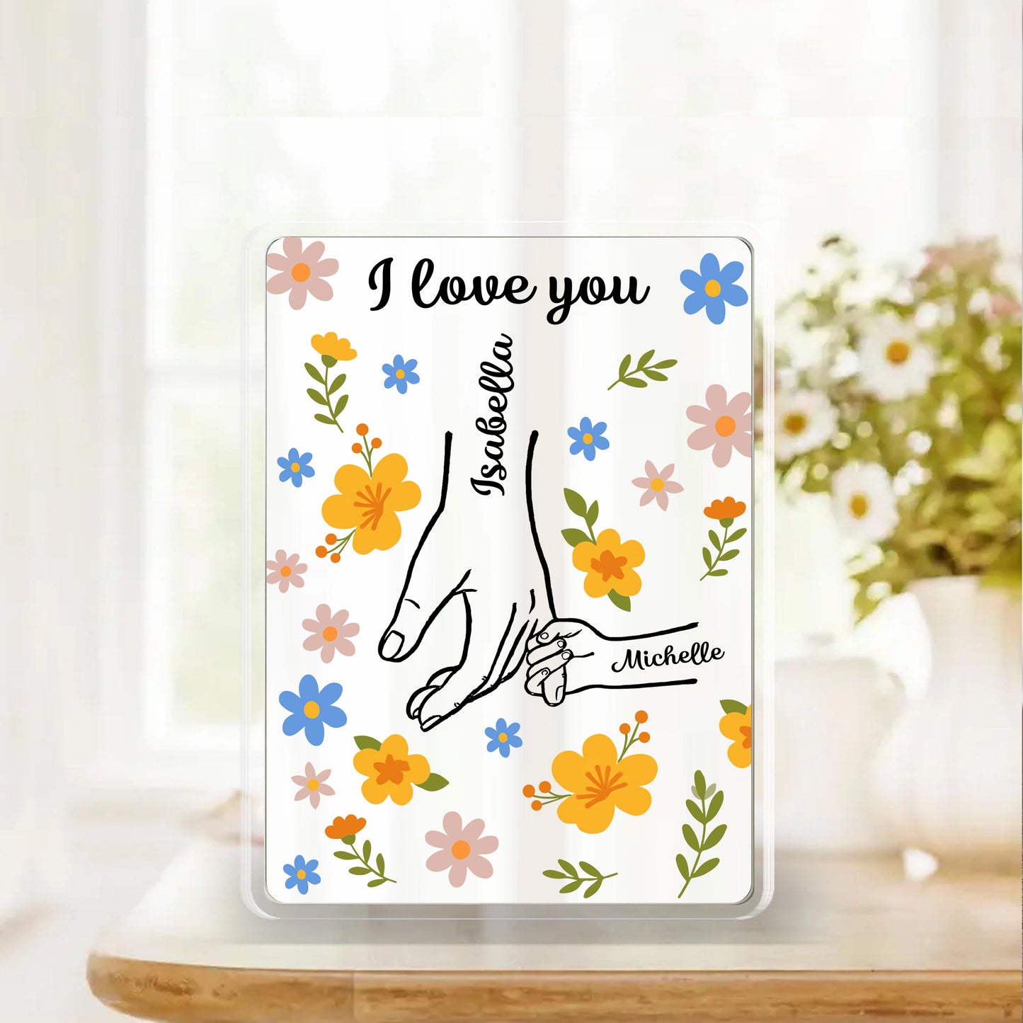 We Love You Dad Mom - Personalized Name Gift - Custom Shape Acrylic Block Plaque
