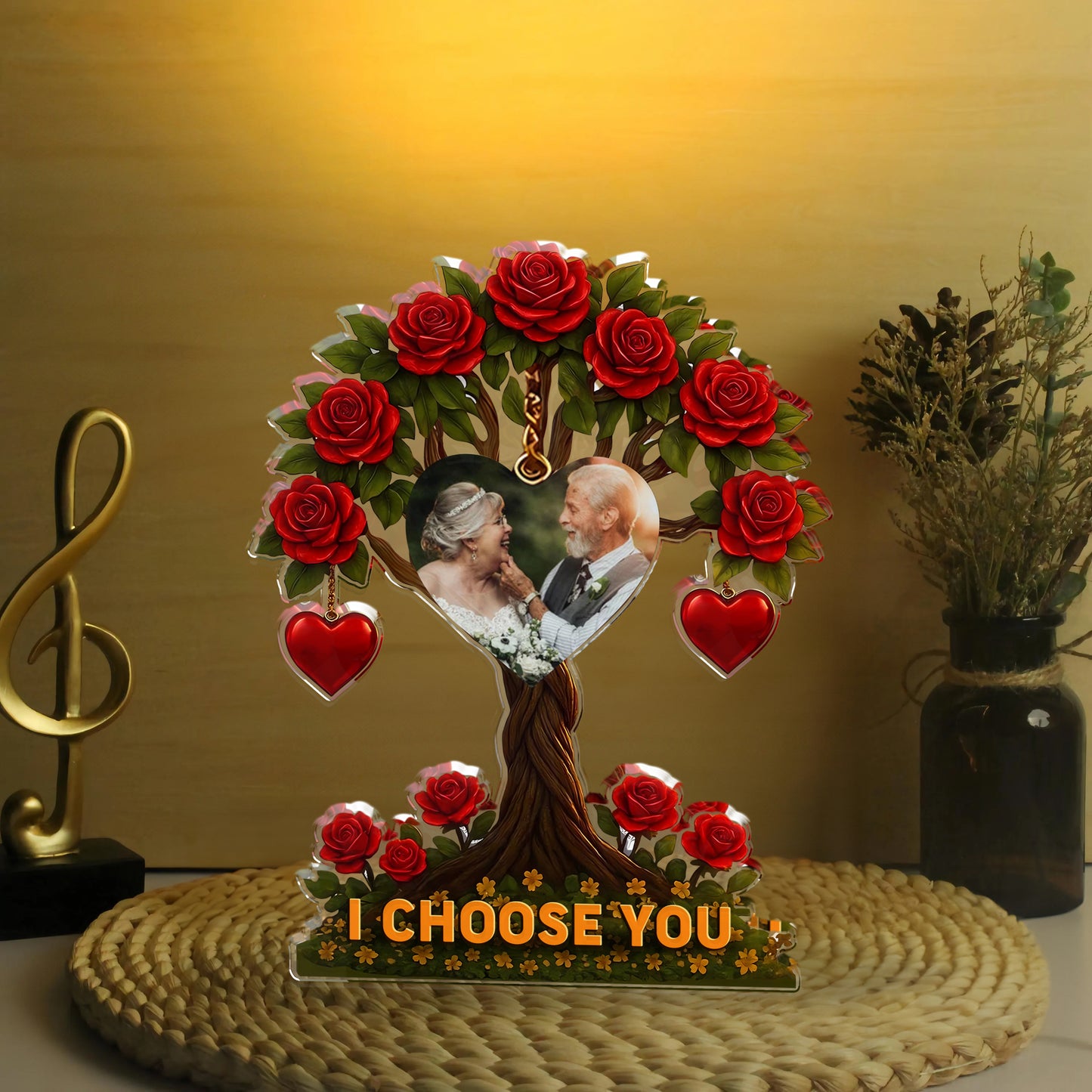 Family Tree Photo - Custom Photo Family Gift - Custom Shape Acrylic Block Plaque