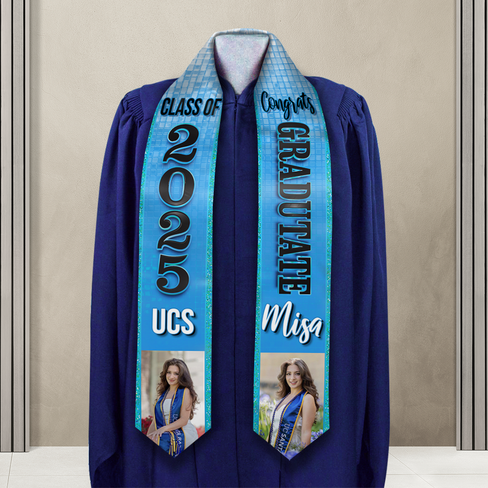 Graduation Stoles With Photo Class of 2025 Graduation Stoles, Personalized Graduation Gift