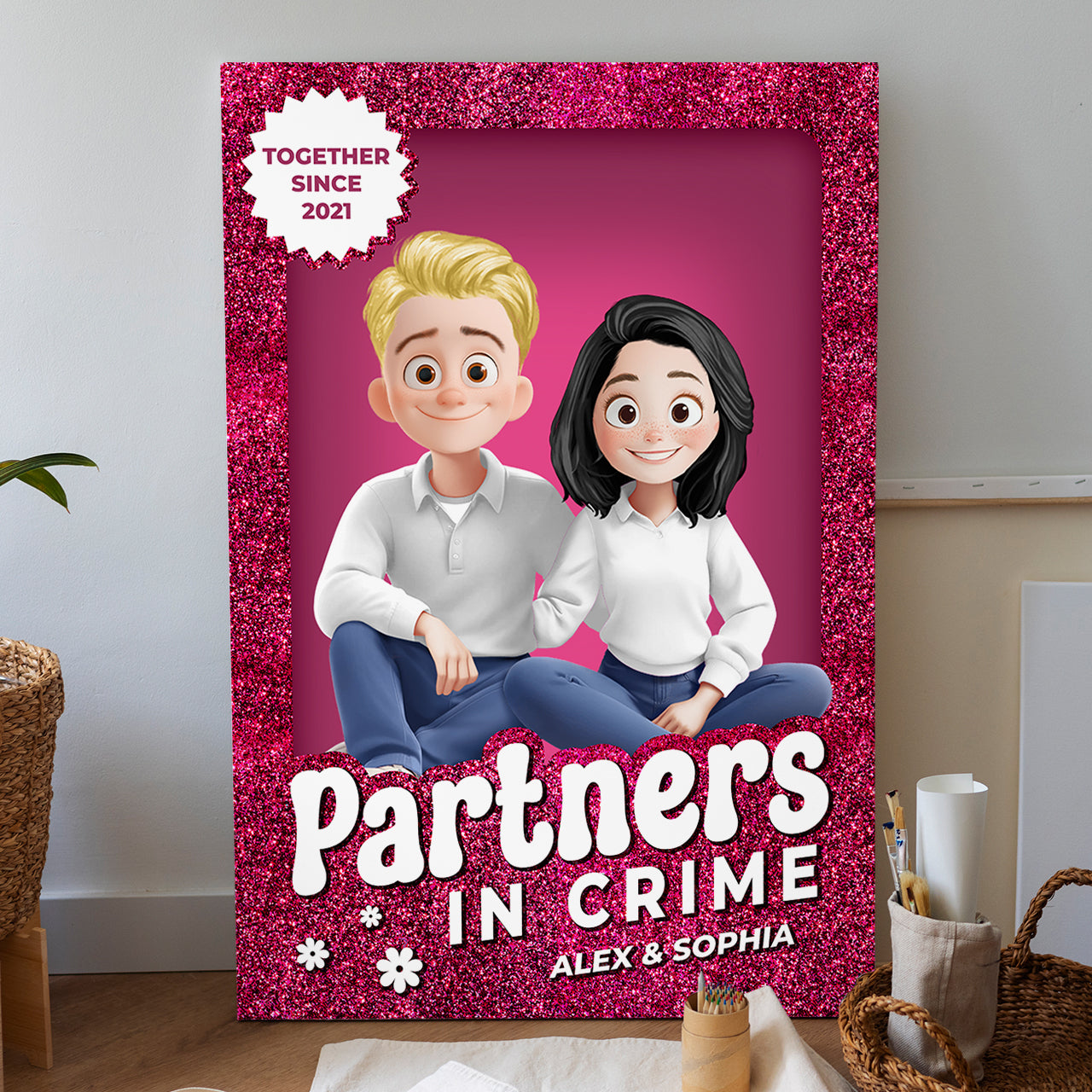 Custom Couple Name and Appearance - Canvas Sign
