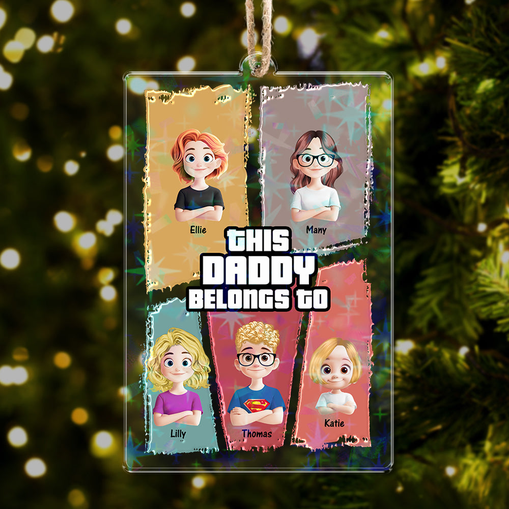 Personalized Kids Name and Appearance Ornament - Custom Shape Hologram Ornament