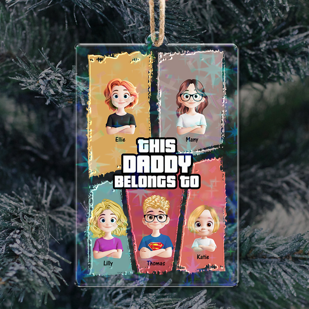 Personalized Kids Name and Appearance Ornament - Custom Shape Hologram Ornament