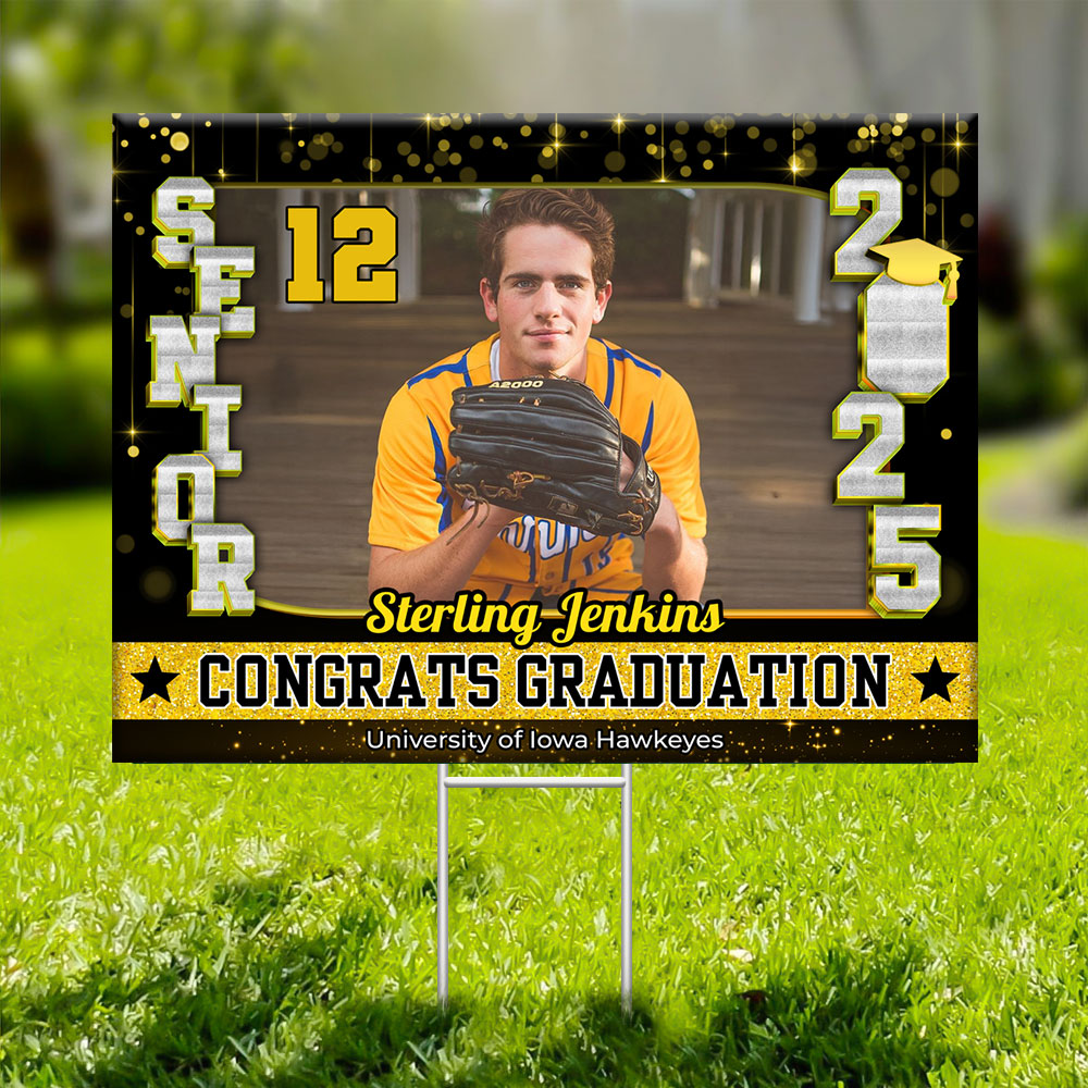 Congrats Class Of 2025 Lawn Sign, Custom Name and School Name Congrats Graduation Lawn Sign