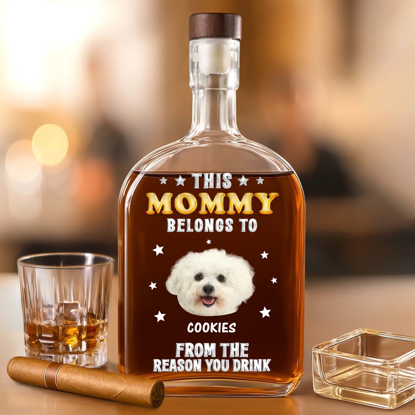 This Daddy Belong to - Custom Name and Face Photo - Personalized Custom Whiskey Bottle