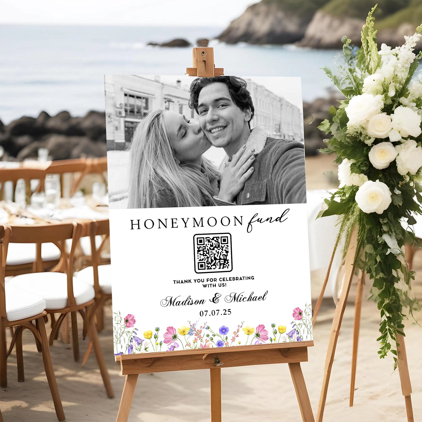 Honeymoon Fund - Wedding Law Sign - Custom Name and Photo Wedding Law Sign
