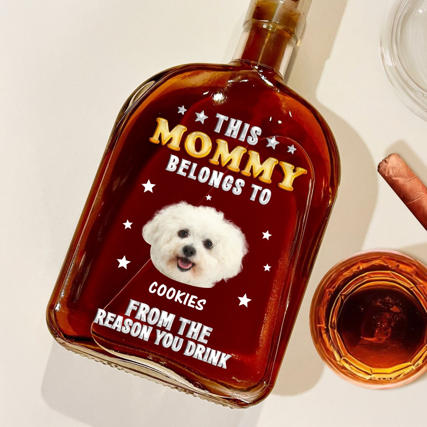 This Daddy Belong to - Custom Name and Face Photo - Personalized Custom Whiskey Bottle