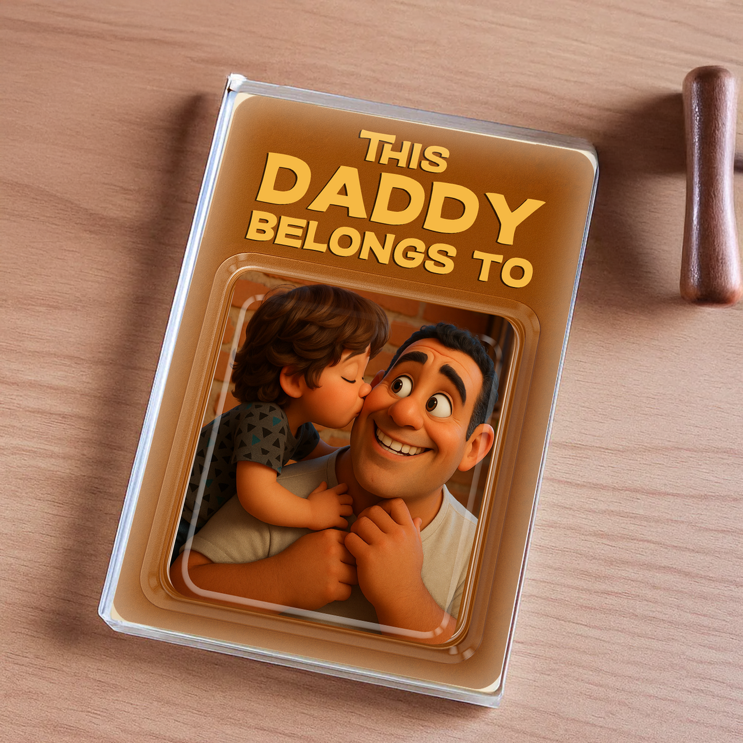 This Daddy Belong To - Family Photo Acrylic Block - Custom Acrylic Block Plaque