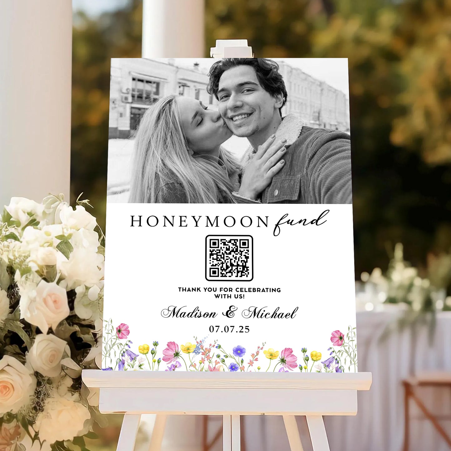 Honeymoon Fund - Wedding Law Sign - Custom Name and Photo Wedding Law Sign