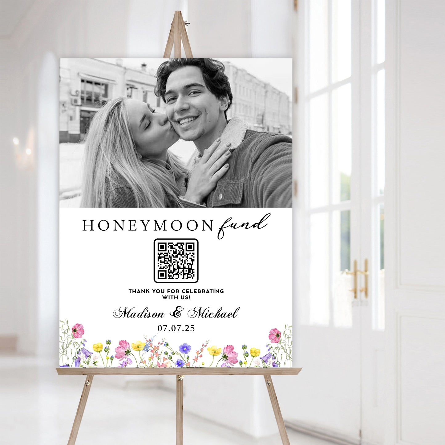 Honeymoon Fund - Wedding Law Sign - Custom Name and Photo Wedding Law Sign
