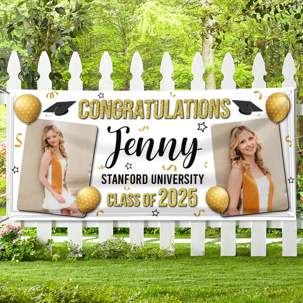 Personalized Graduation Banner, Graduation Party Decorations, Congratulations Photo Banner, Class of 2025