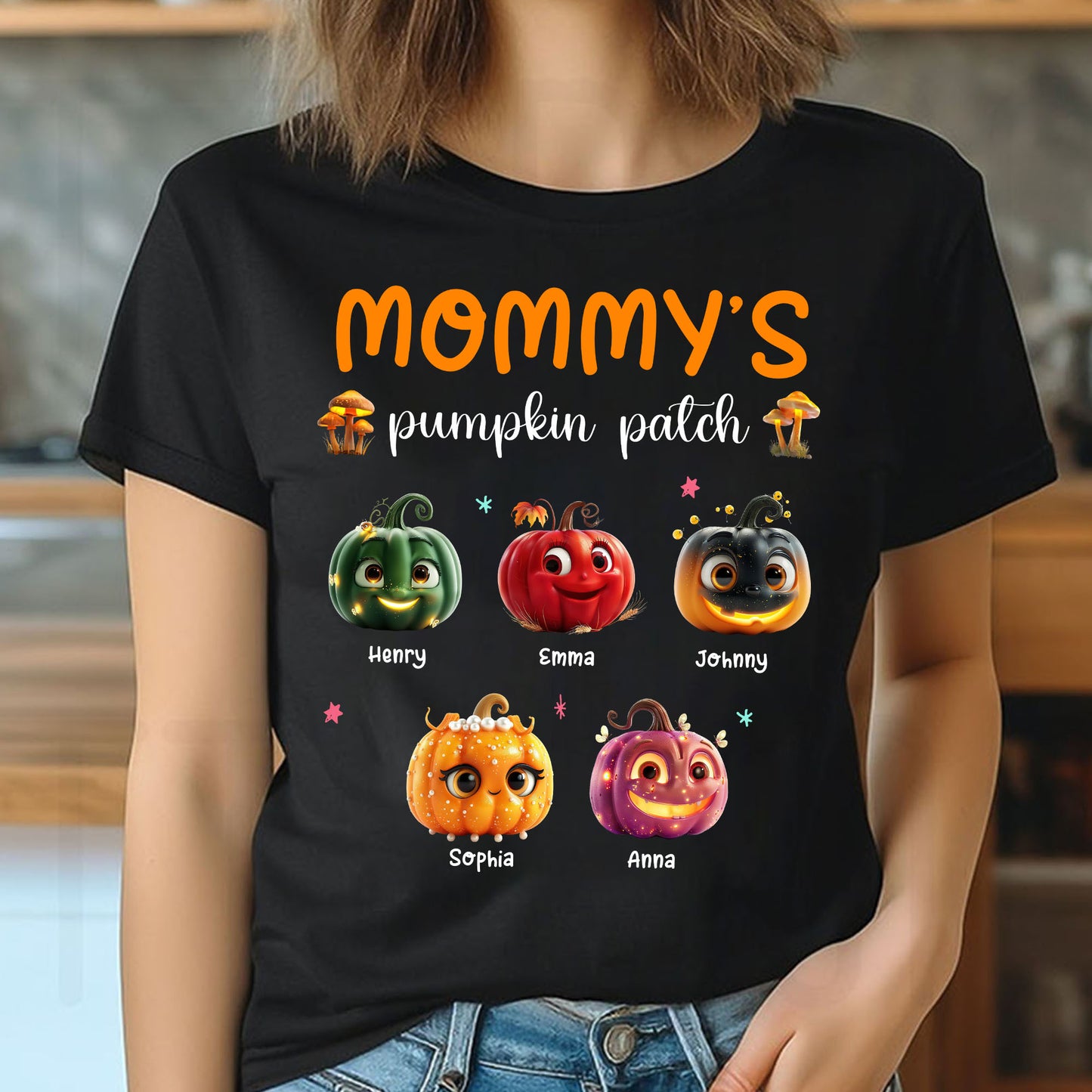 Grandma Pumpkin Patch Shirt - Personalized Shirt Custom T-shirt, Gift for Grandma