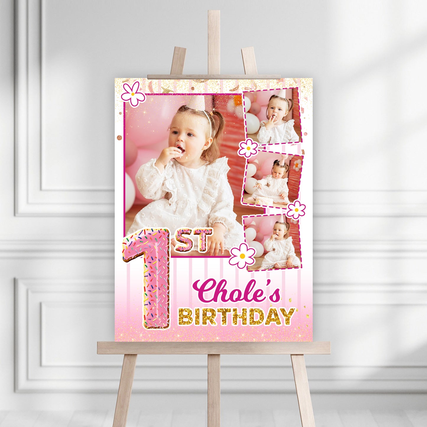 Birthday Welcome Party Sign With Photo - Custom Name & Photo Law Sign - Birthday Party Sign
