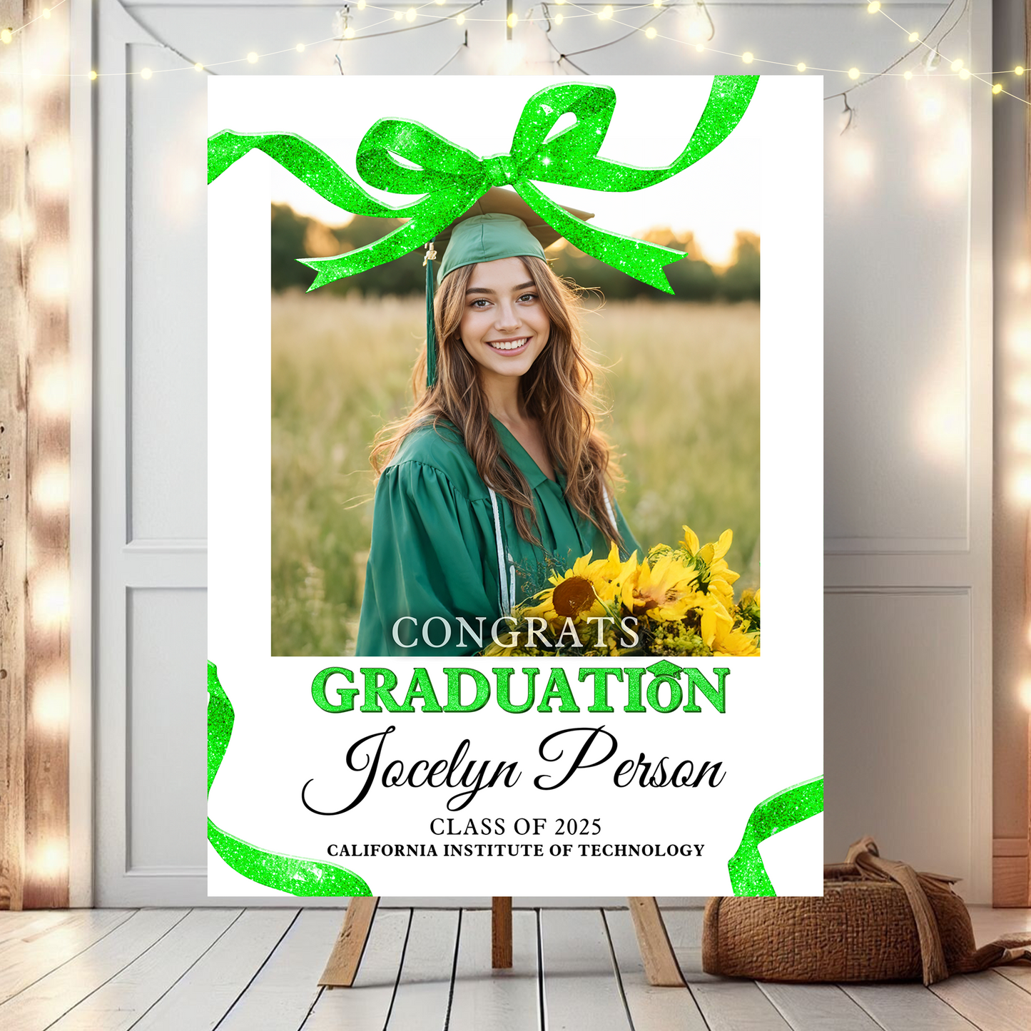 Bow Graduation Party Announcement Welcome Sign Class of 2025 Welcome Sign Personalized Graduation Welcome Sign