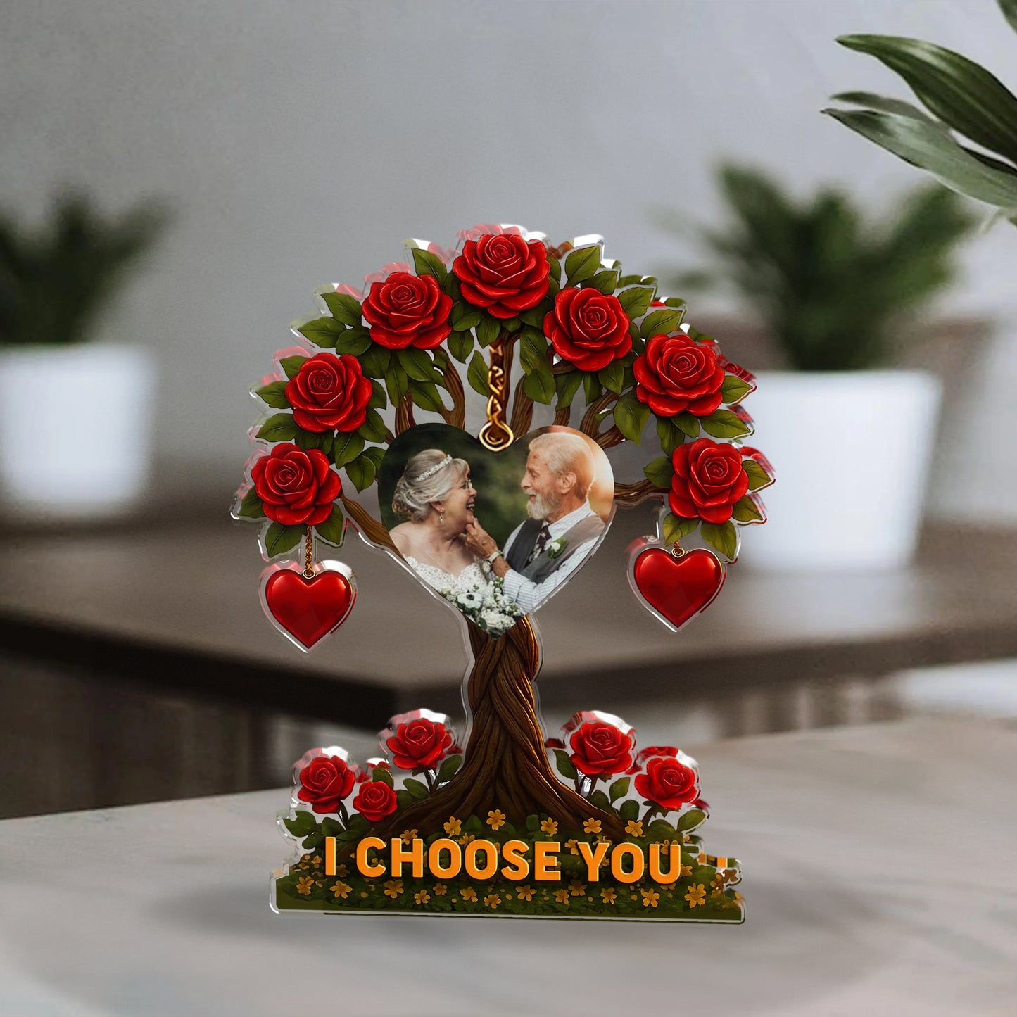 Family Tree Photo - Custom Photo Family Gift - Custom Shape Acrylic Block Plaque