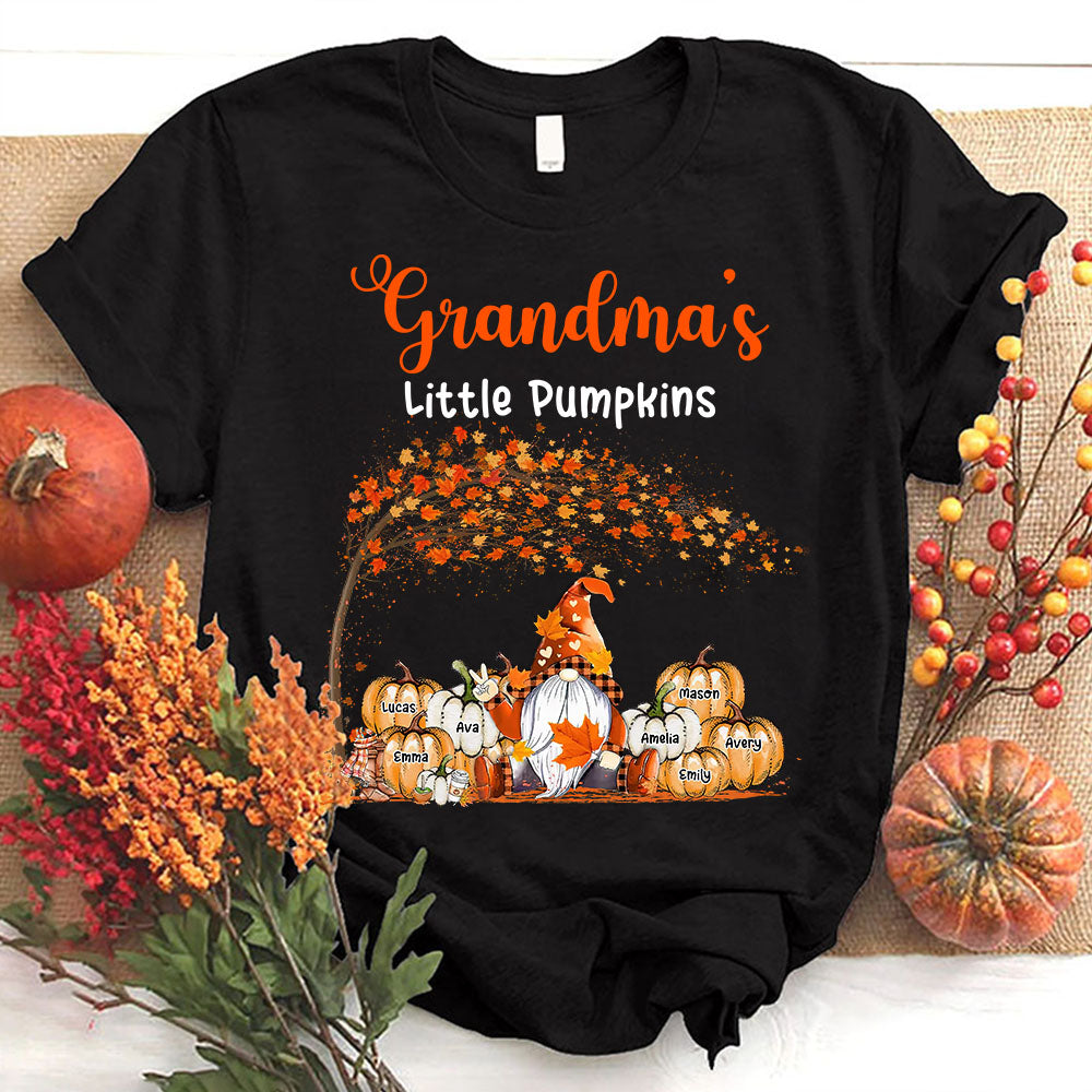 Grandma's Little Pumpkins - Personalized Shirt Custom T-shirt, Gift for Grandma