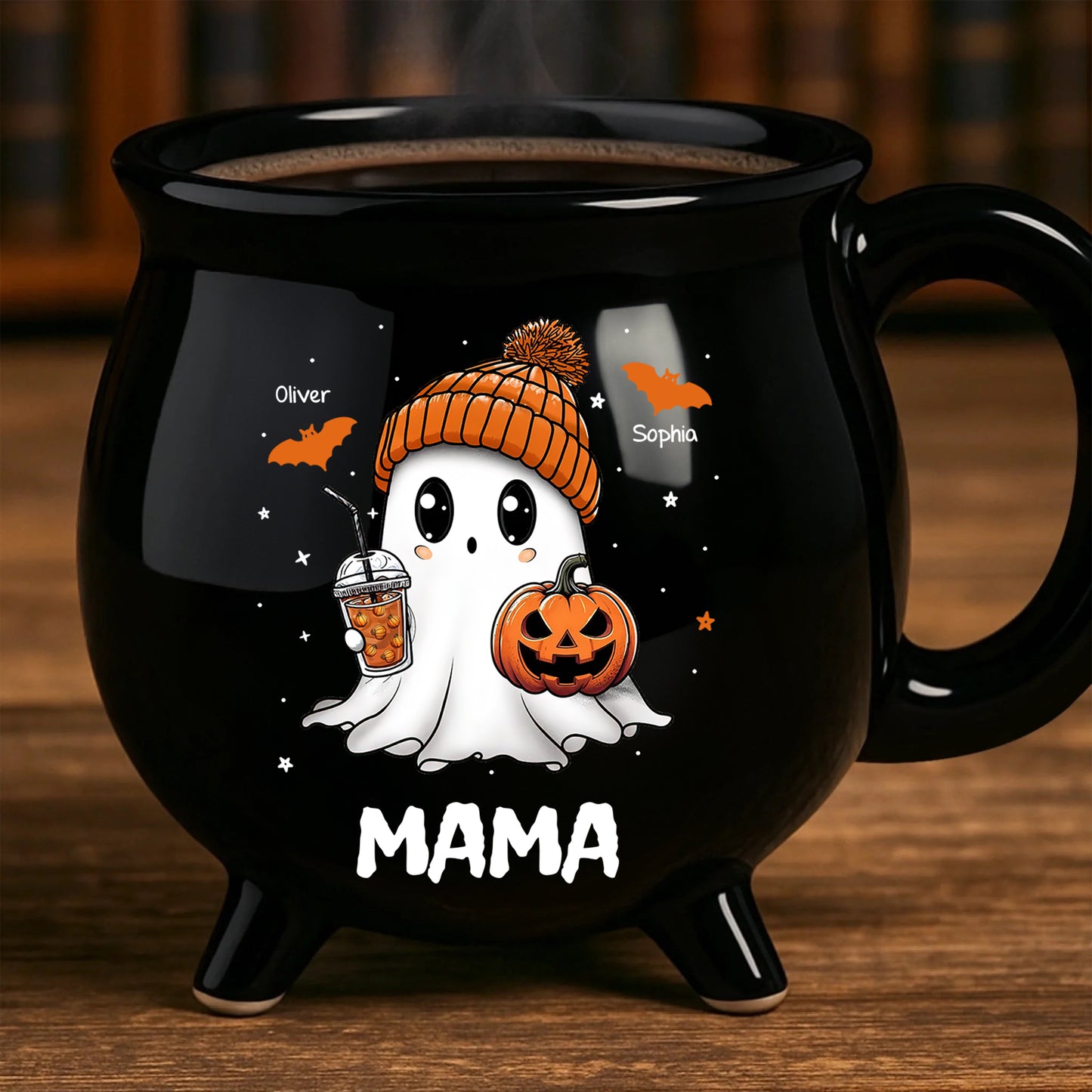 Grandma Boo Crew Halloween - Personalized Ceramic Cauldron Coffee Mug