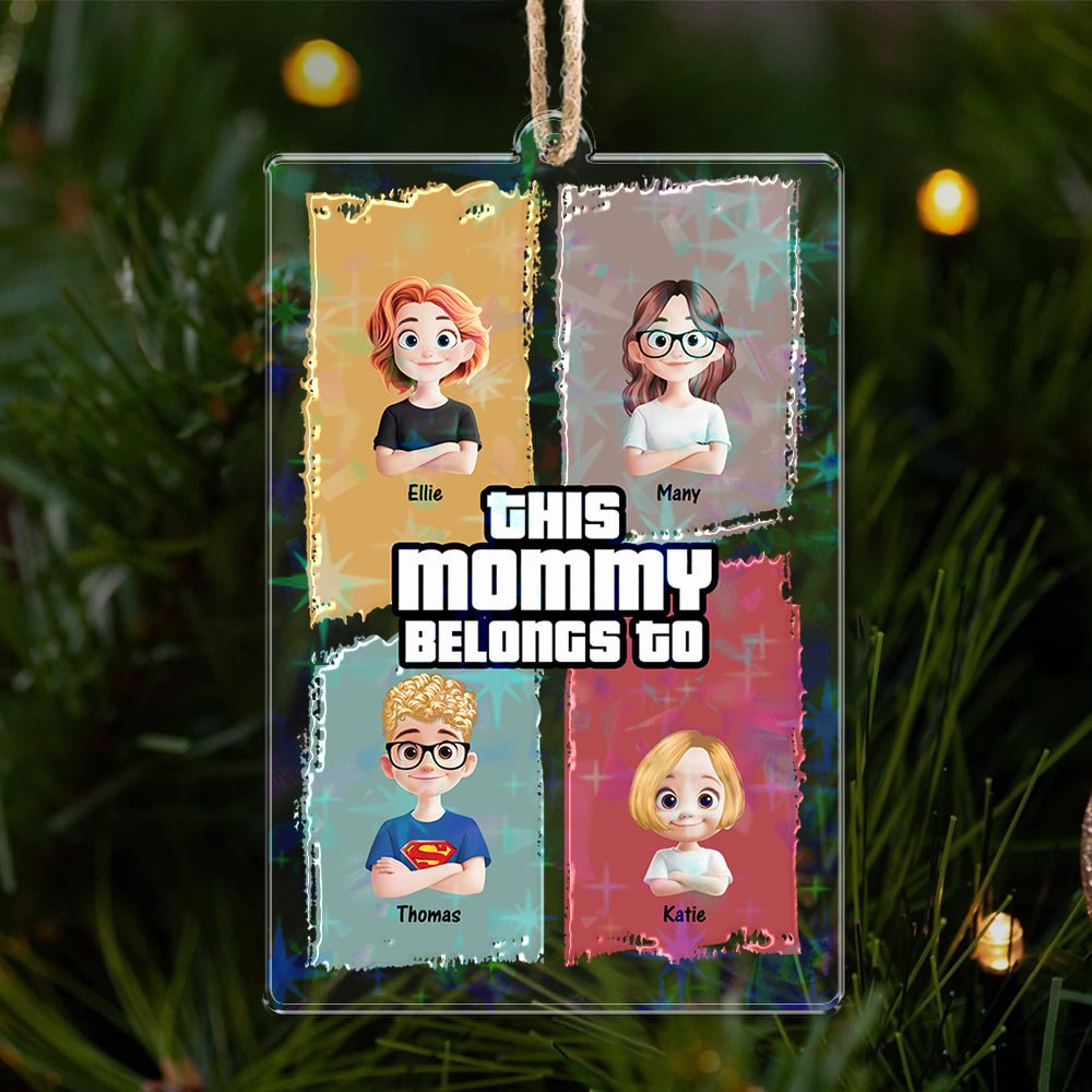 Personalized Kids Name and Appearance Ornament - Custom Shape Hologram Ornament