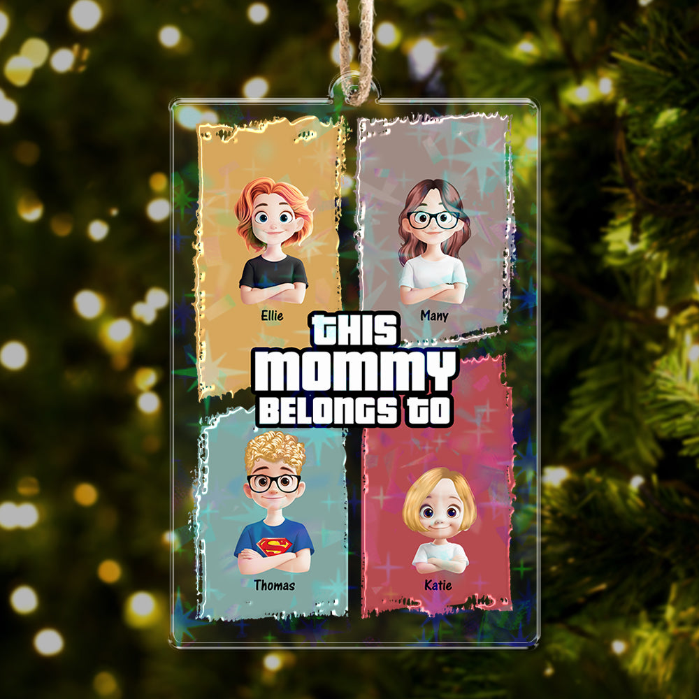 Personalized Kids Name and Appearance Ornament - Custom Shape Hologram Ornament