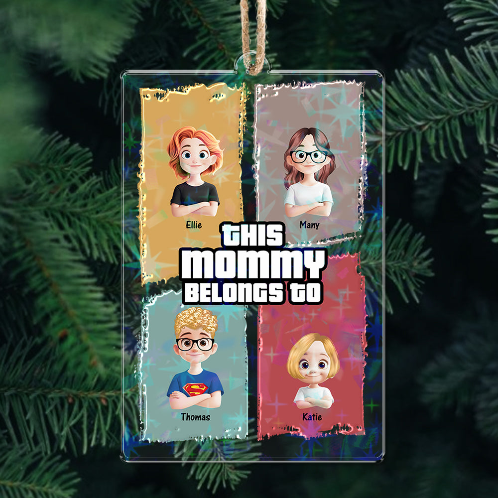 Personalized Kids Name and Appearance Ornament - Custom Shape Hologram Ornament