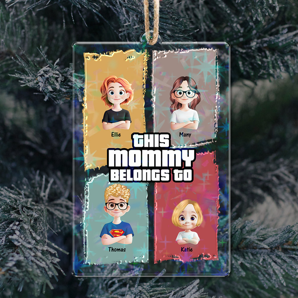 Personalized Kids Name and Appearance Ornament - Custom Shape Hologram Ornament