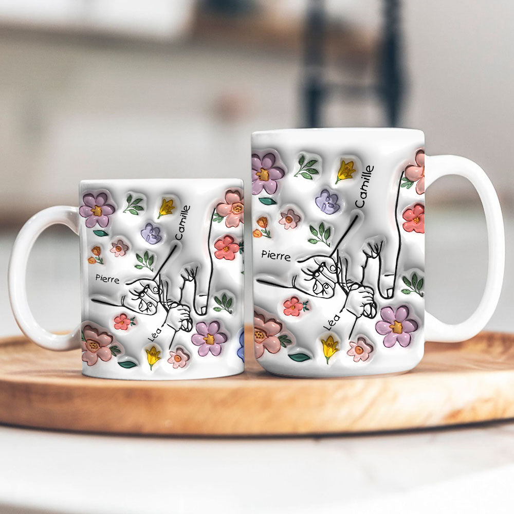 You Hold Our Hands And Our Hearts - Family Gift - Personalized Custom Mug