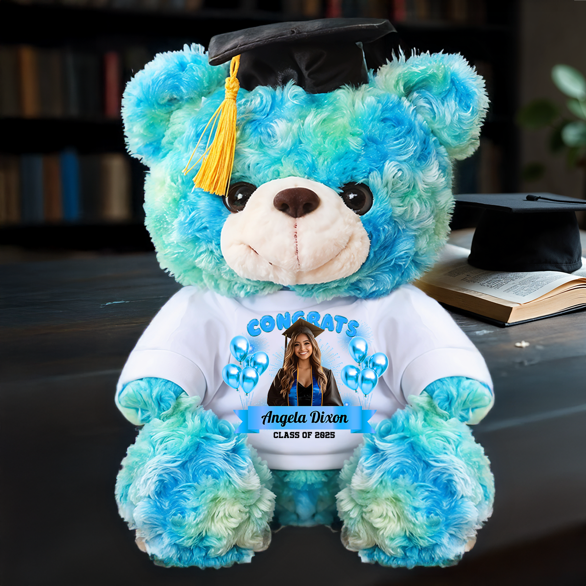 Family Personalized Custom Graduation Teddy Bear Plush - Graduate Bear With Cap