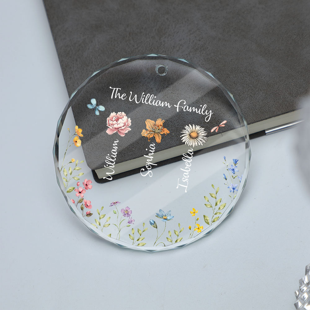 Family Garden - Personalized Custom Glass Ornament