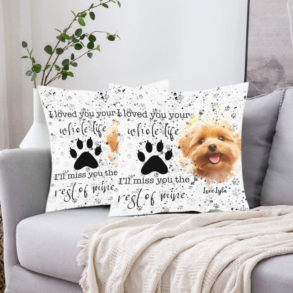 Custom Name and Photo - Personalized Pillow - Pet Memorial - Sympathy Gift