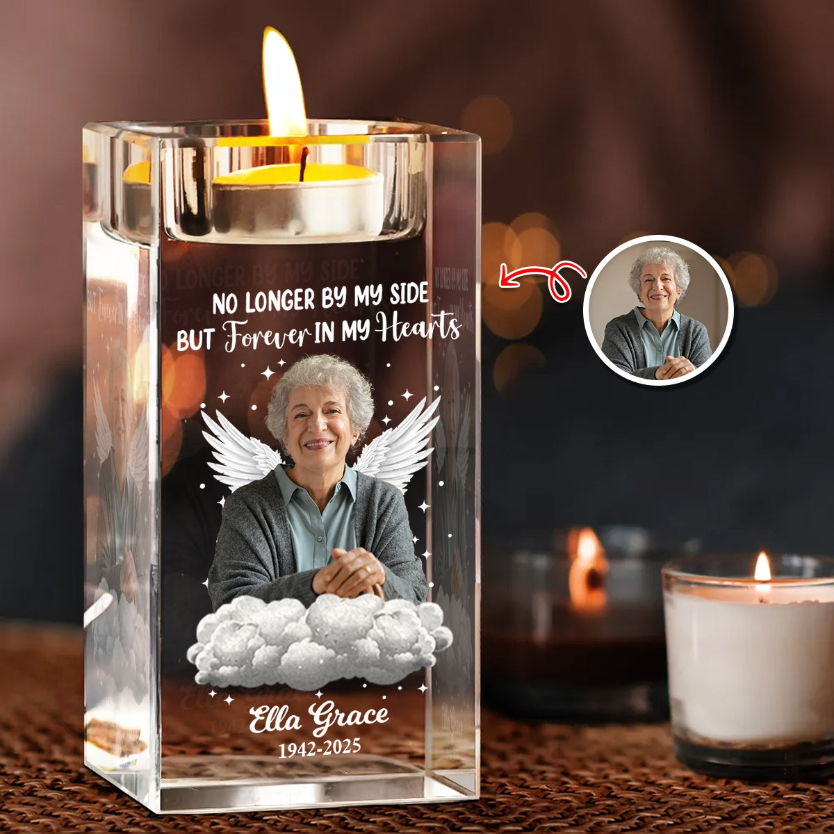Your Light Will Always Shine - Personalized Crystal Candle Holder