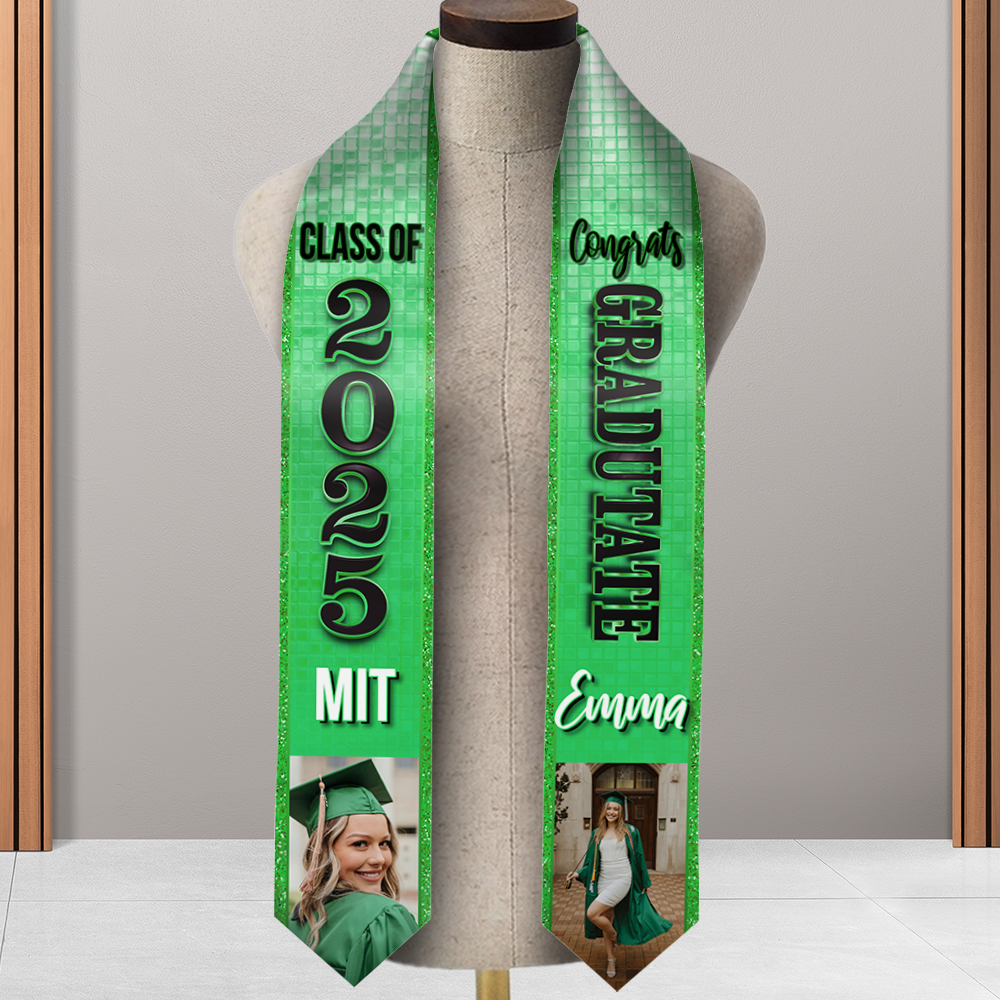 Graduation Stoles With Photo Class of 2025 Graduation Stoles, Personalized Graduation Gift