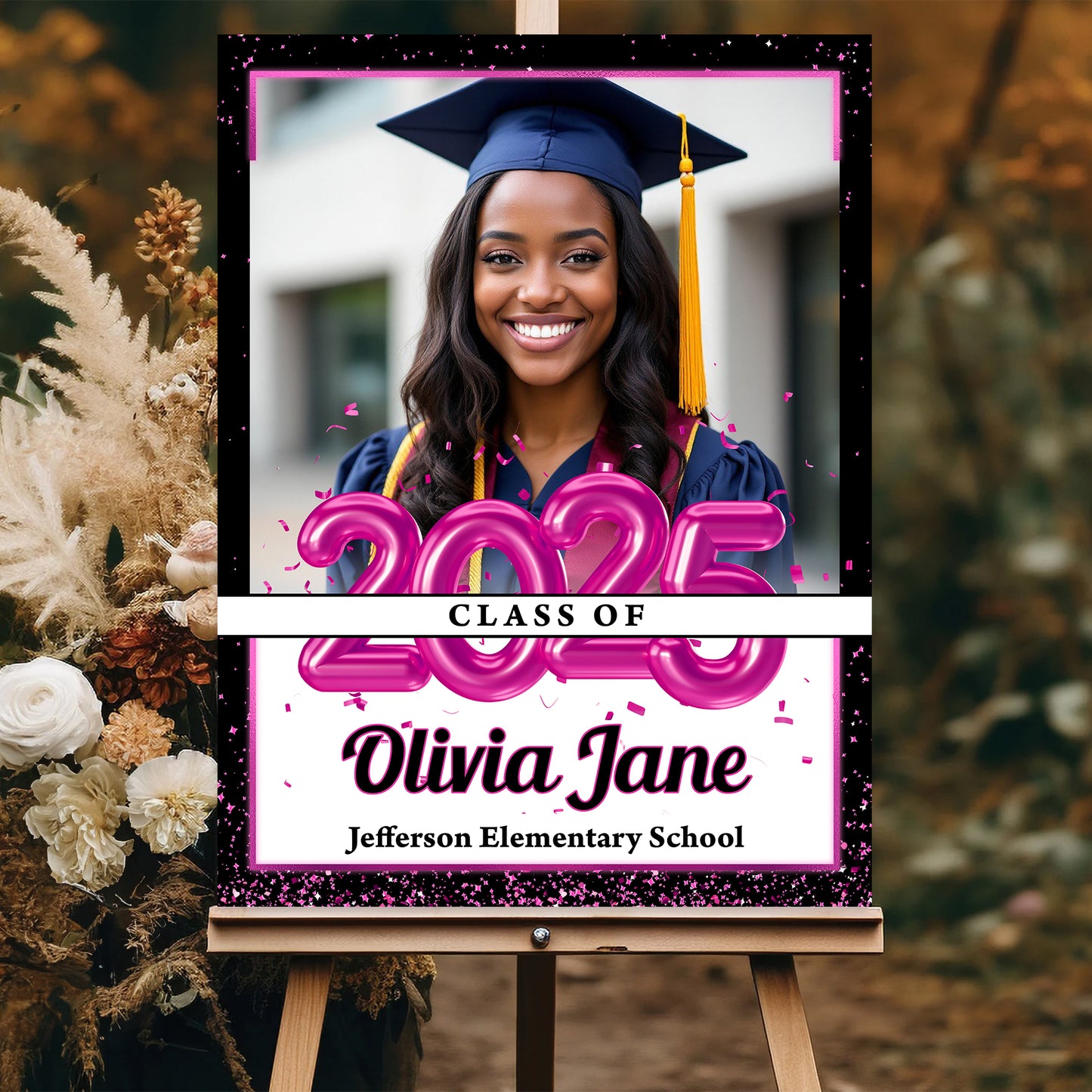 Personalized Grad Law Sign β Custom Name, School & Photo for Class of 2025