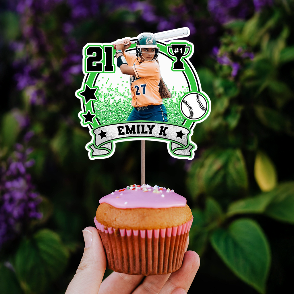 Sport Lover Birthday - Custom Birthday Party Face Cupcake Toppers, Birthday Decorations, Physical Product