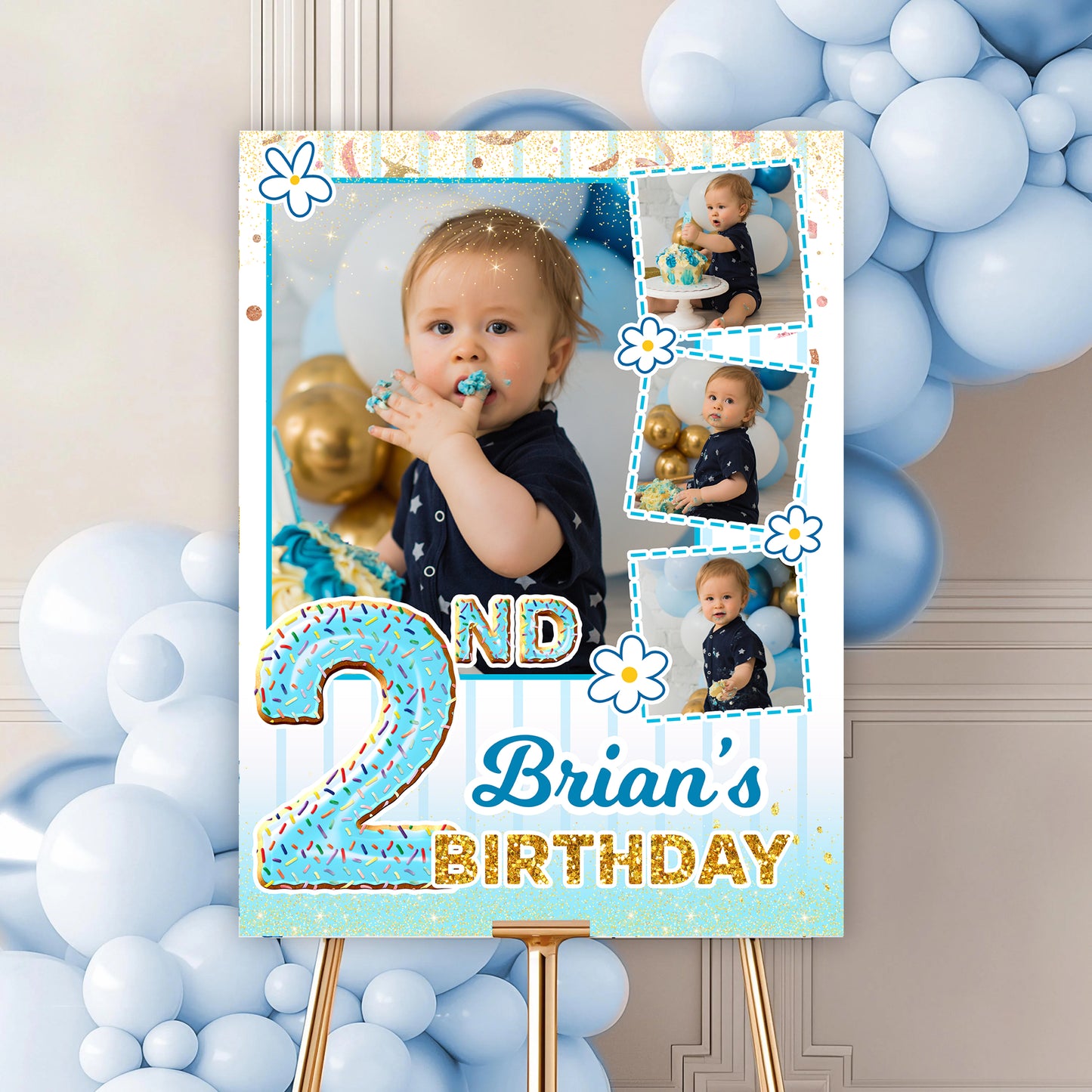 Birthday Welcome Party Sign With Photo - Custom Name & Photo Law Sign - Birthday Party Sign