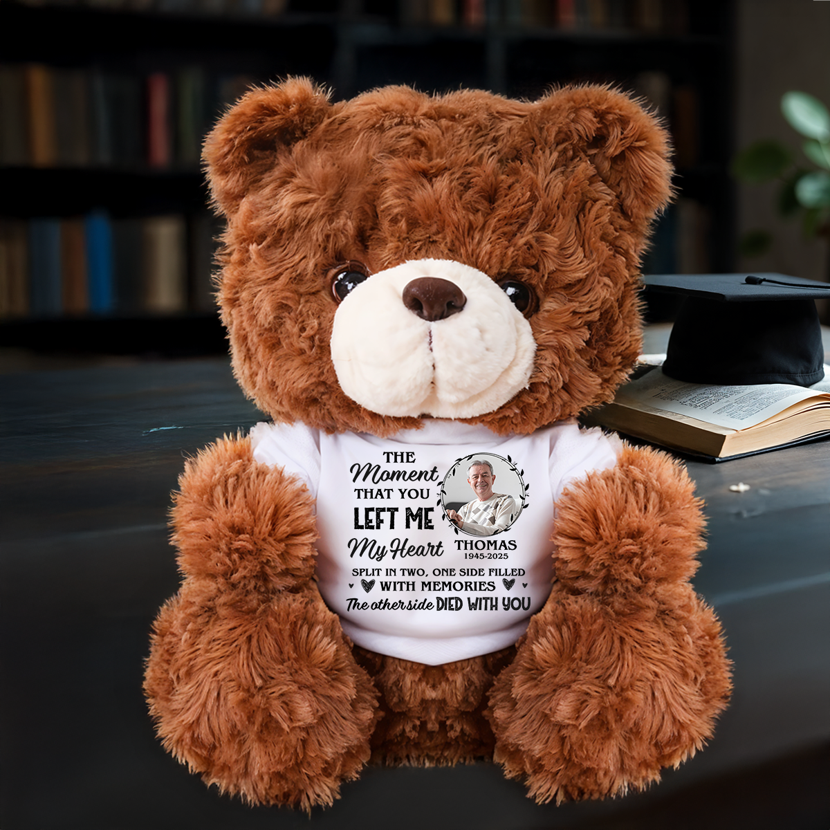 Personalized Memorial Bear Plush - Custom Photo and Name Bear - Personalized Plush Bear