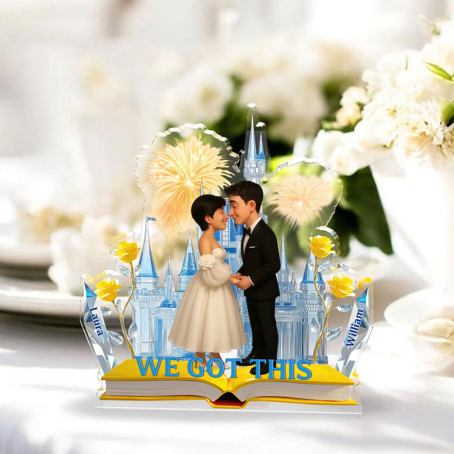 We Got This - Custom Name and Couple Photo - Custom Shape Acrylic Block Plaque