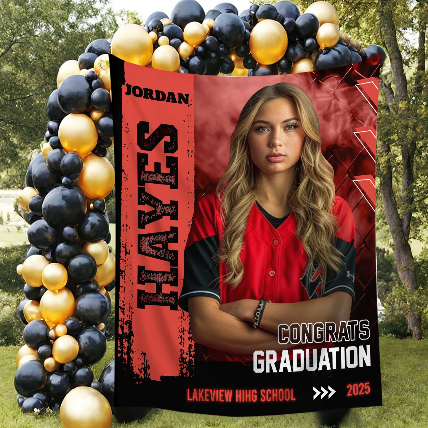 Personalized Congrats Graduation 2025 Backdrop β Custom Name & Photo Graduation Party Decorations