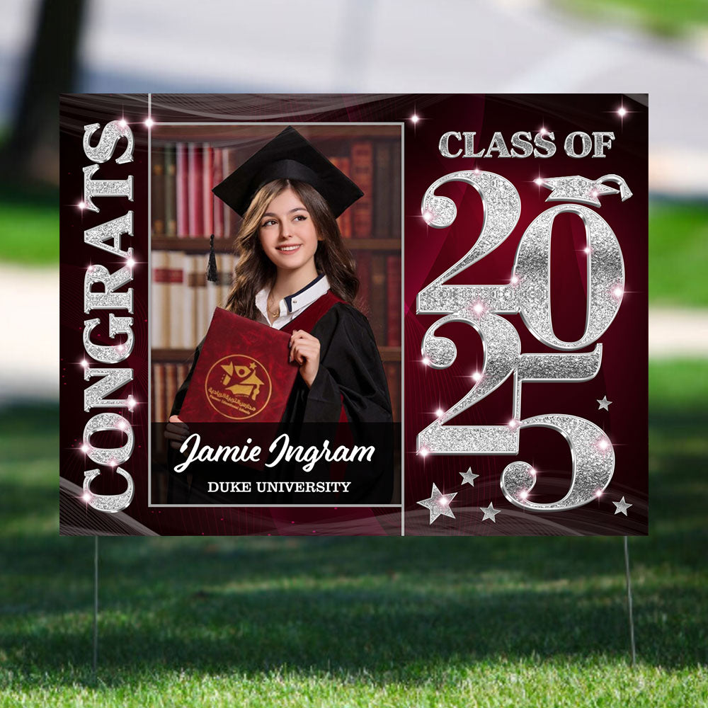 Class of 2025 Graduation Lawn Sign – Personalized Congrats Sign for Grad Party