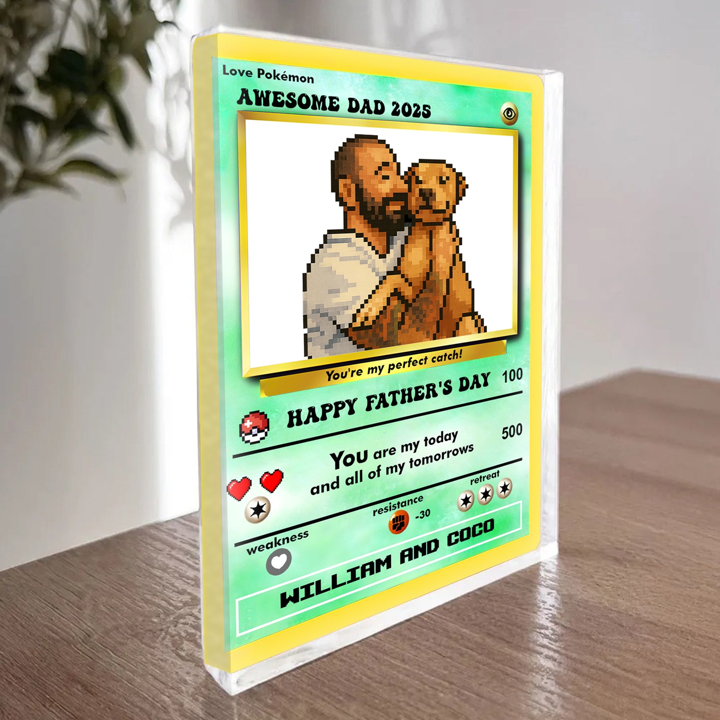 Pokemon Anniversary Card - Custom Shape Acrylic Block Plaque