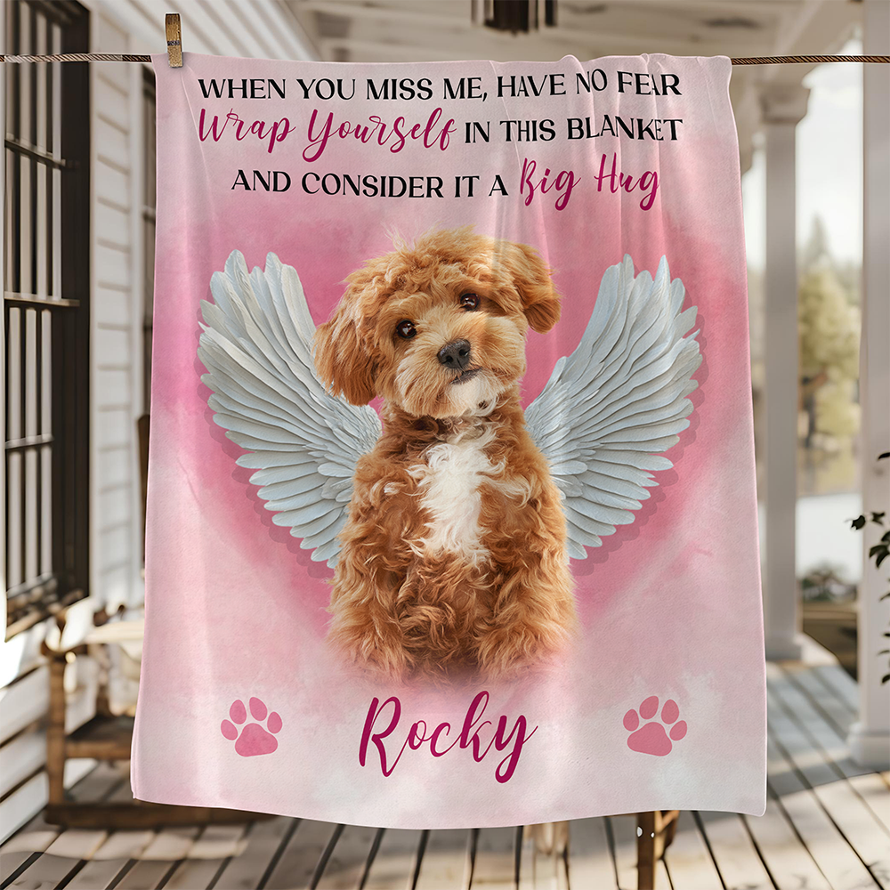 A Big Hug - Custom Pet Memorial Gift - Personalized Memorial Custom Blanket