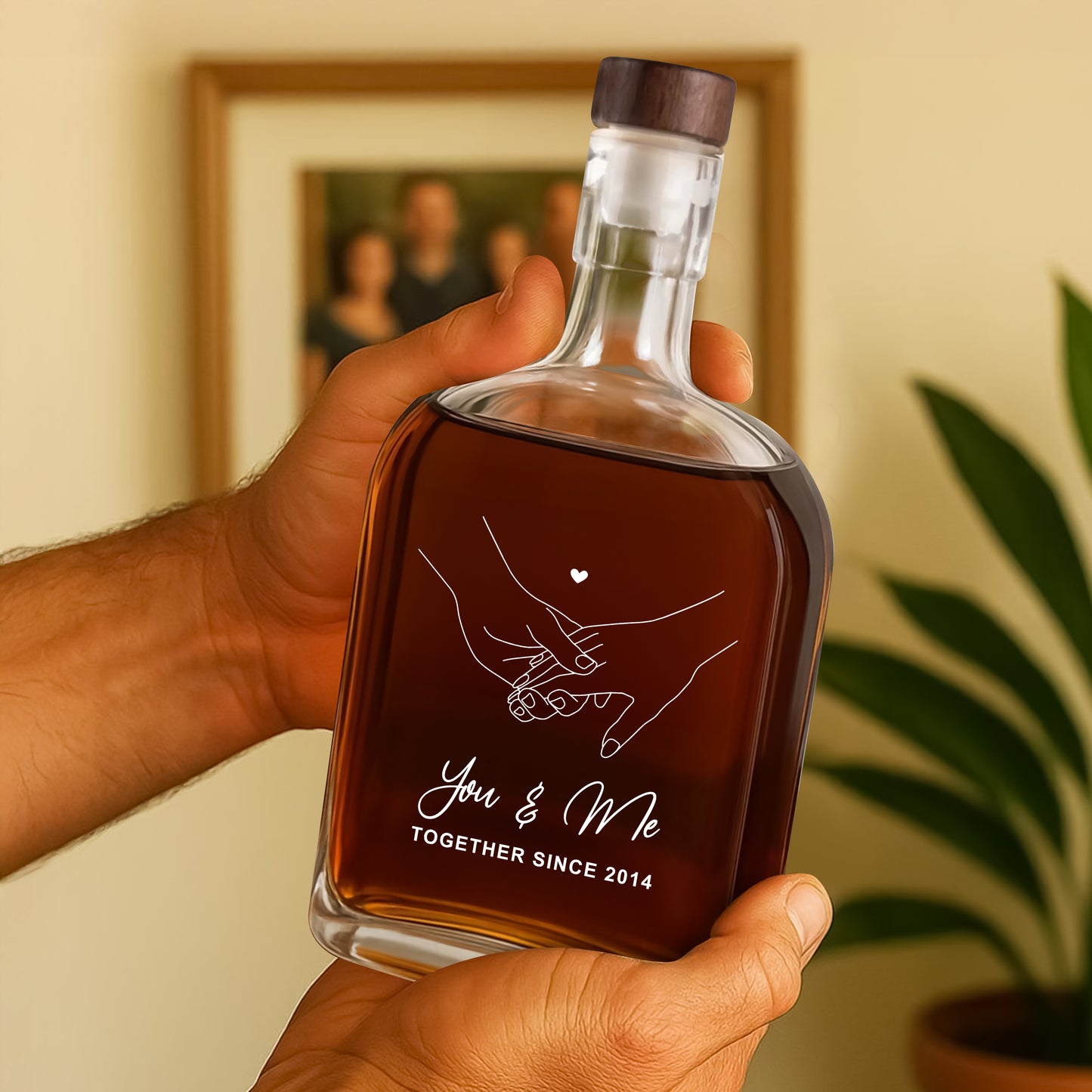 You & Me - Custom Couple Name - Personalized Custom Whiskey Bottle