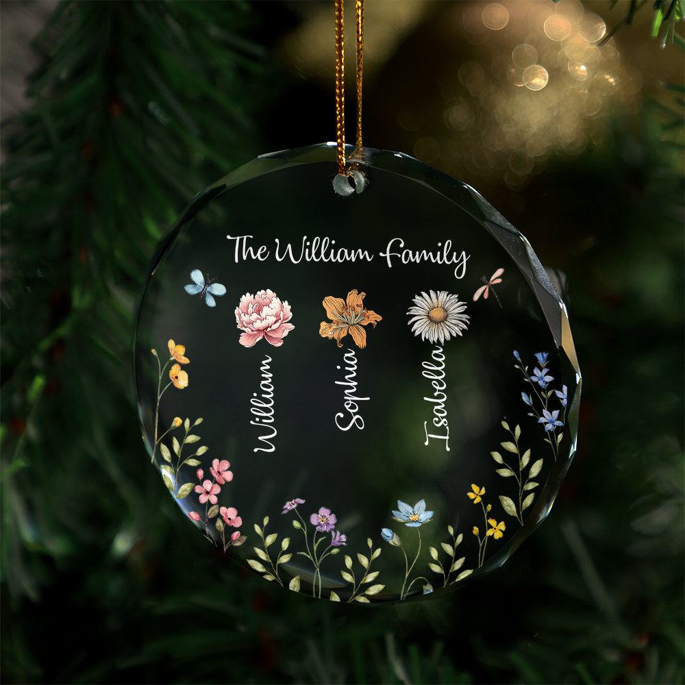 Family Garden - Personalized Custom Glass Ornament
