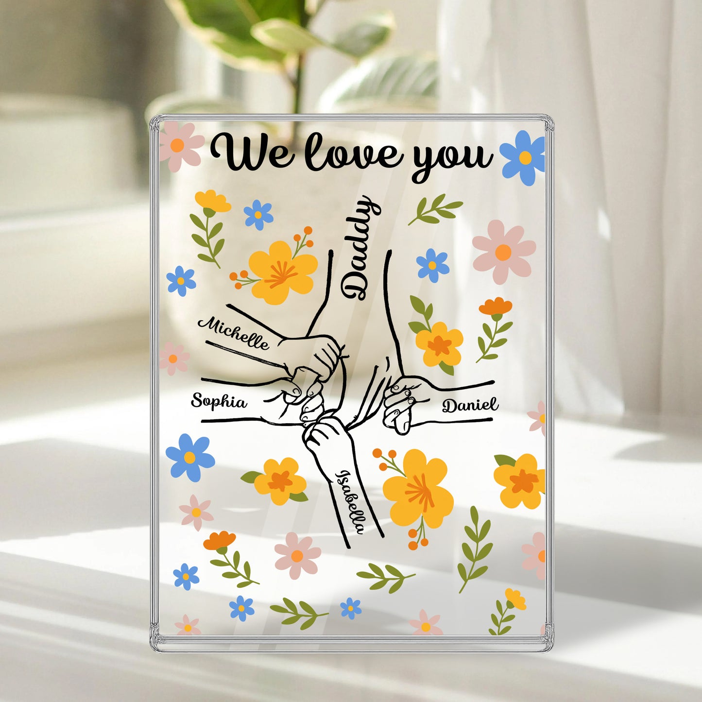 We Love You Dad Mom - Personalized Name Gift - Custom Shape Acrylic Block Plaque